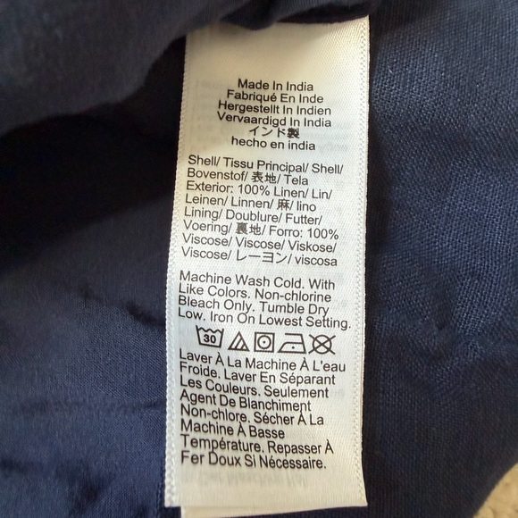 J. Crew Crewneck navy vest in linen, size 2 - Picture 4 of 4